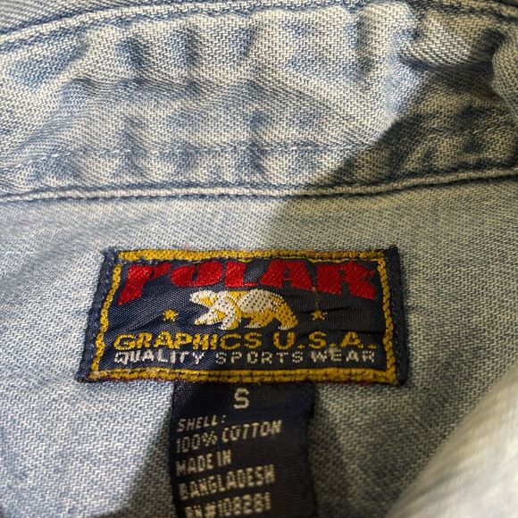 vintage alaska state denim button up size small - Picture 9 of 10